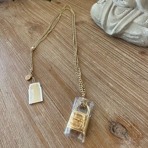 Michael Kors Padlock Necklace Gold